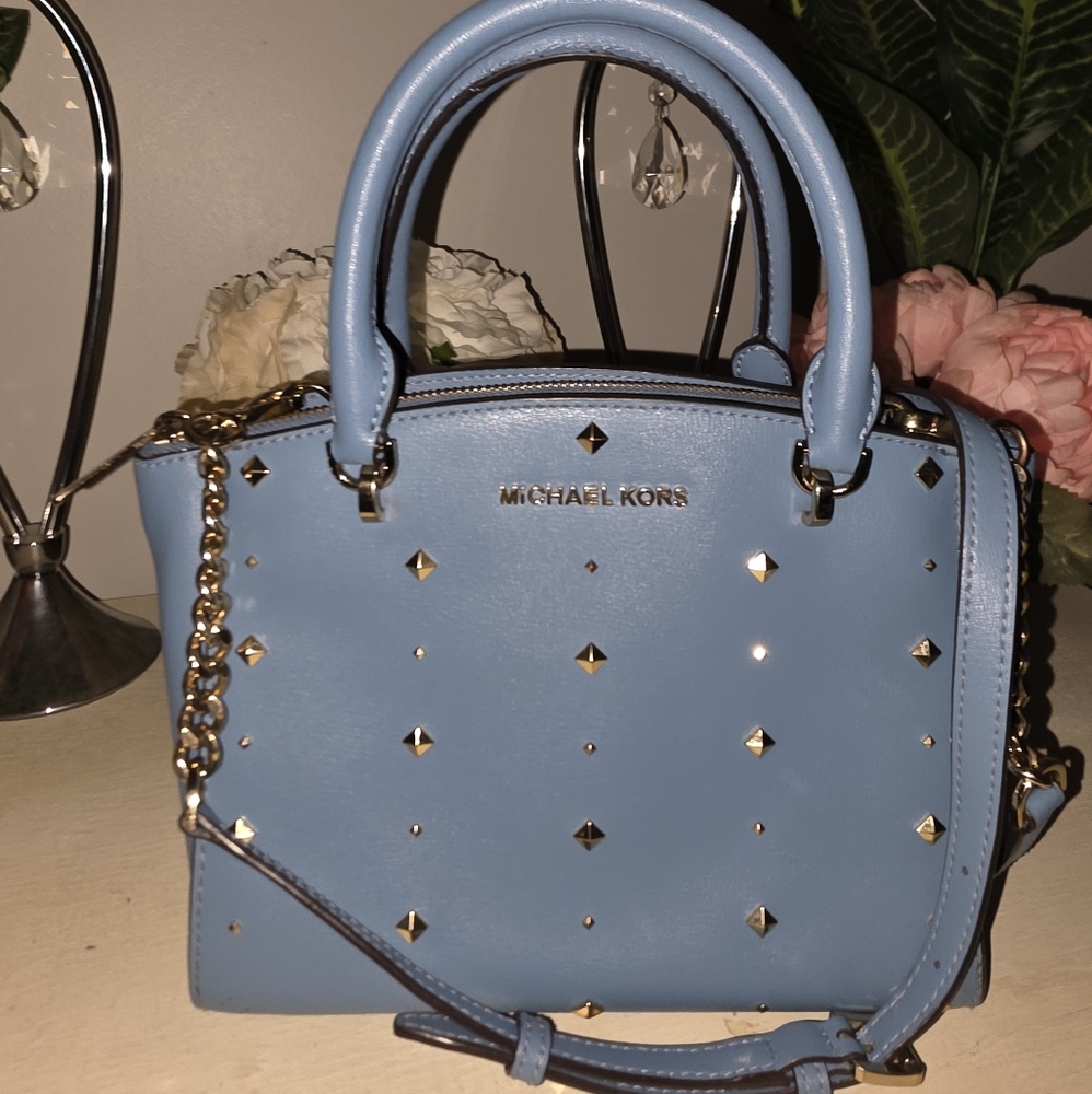 Michael Kors Blue Studded Handbag